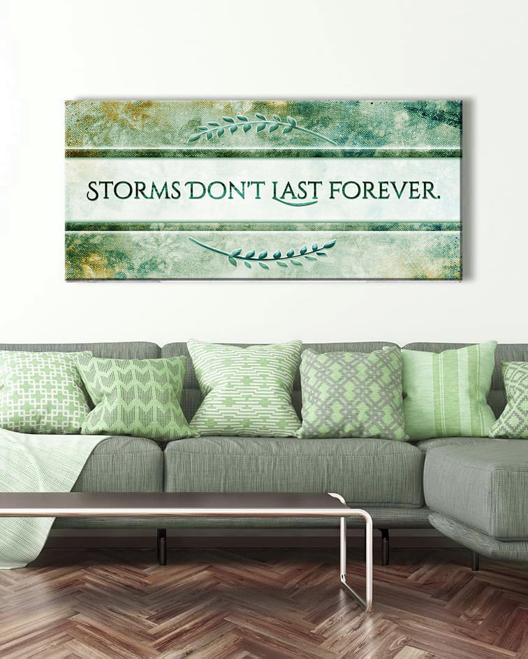 Exclusive Home Wall Art: 'Storms Don't Last Forever' with Wood Frame, Ready to Hang - Buy 2 Save 20%