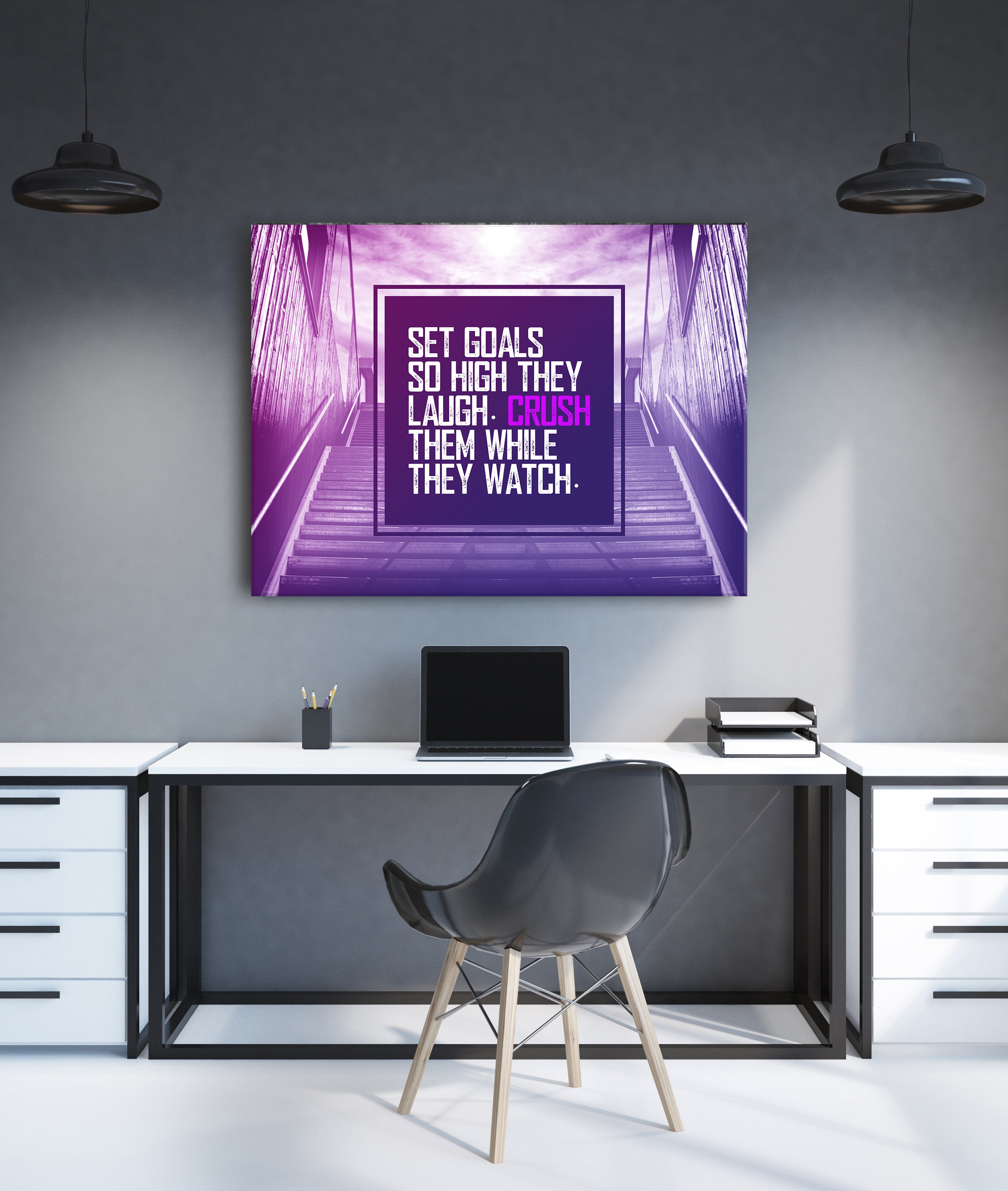 Powerful Women Wall Art Set: Goals - Wood Frame, Ready to Hang! Buy 2, Save 20%