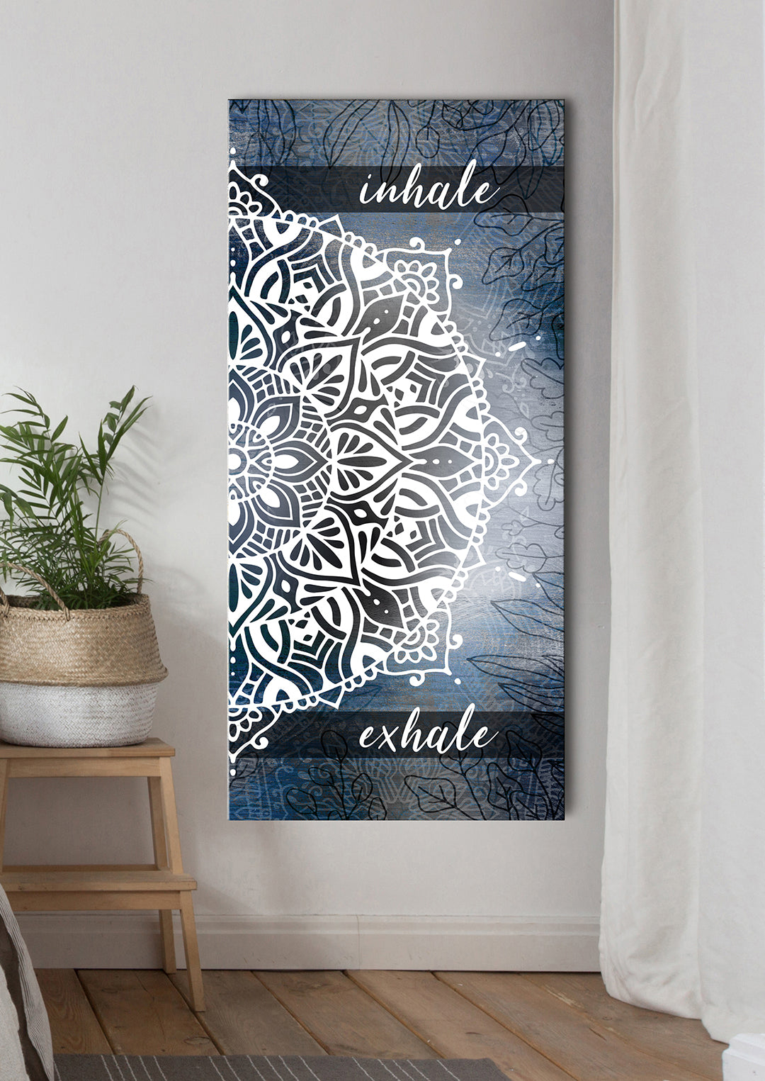 Hot Sale! Boho Inhale Exhale Wall Art V3 with Wood Frame, Ready to Hang for Your Home