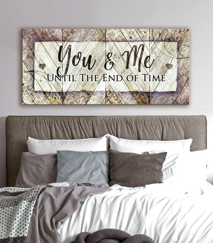 Hot Deal! Couples Wall Art 'Until The End Of Time' with Wood Frame, Ready To Hang