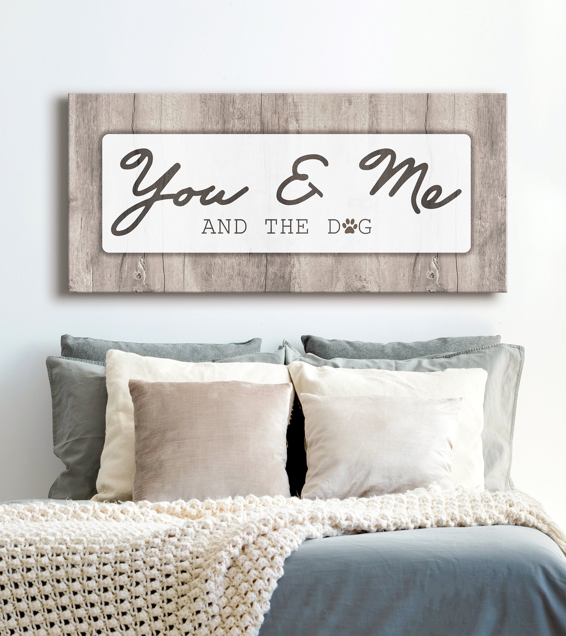 Ready-to-Hang Wood Frame Pet Wall Art: You, Me & The Dog V10