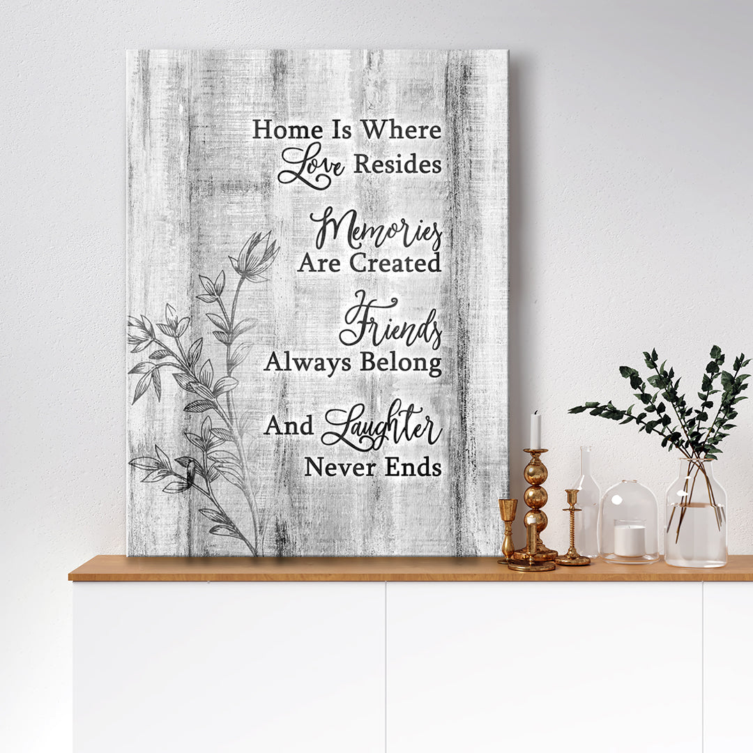 Exclusive! Home Wall Art - 'Home Is Where Love Resides' V5 (Wood Frame, Ready To Hang)