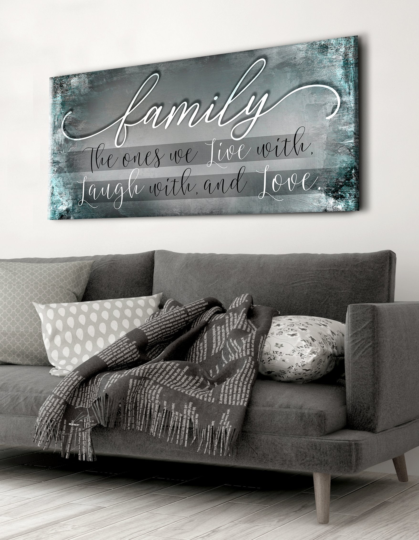 Exclusive Family Wall Art: 'Family - The Ones We Live With' in Wood Frame, Ready to Hang, Buy 2 Save 20%