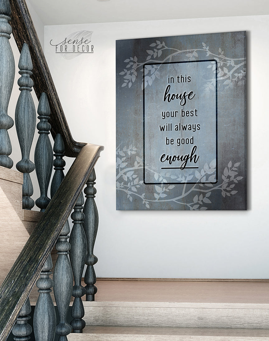 Hot! Ready - To - Hang Wood - Framed Home Wall Art: 'In This House You're Best'