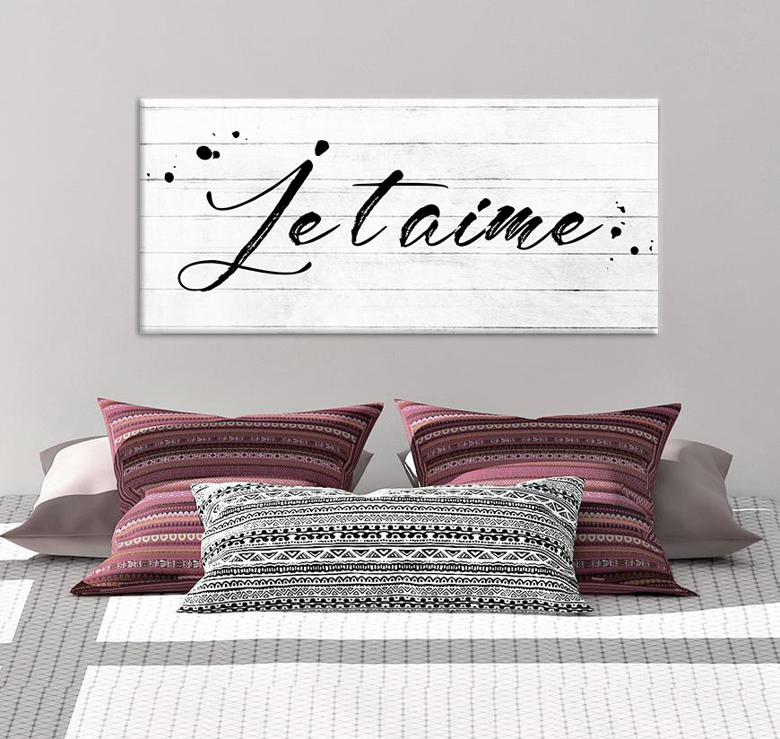 High - quality Wood - framed Ready - to - Hang 'Je t'aime' Couples Wall Art