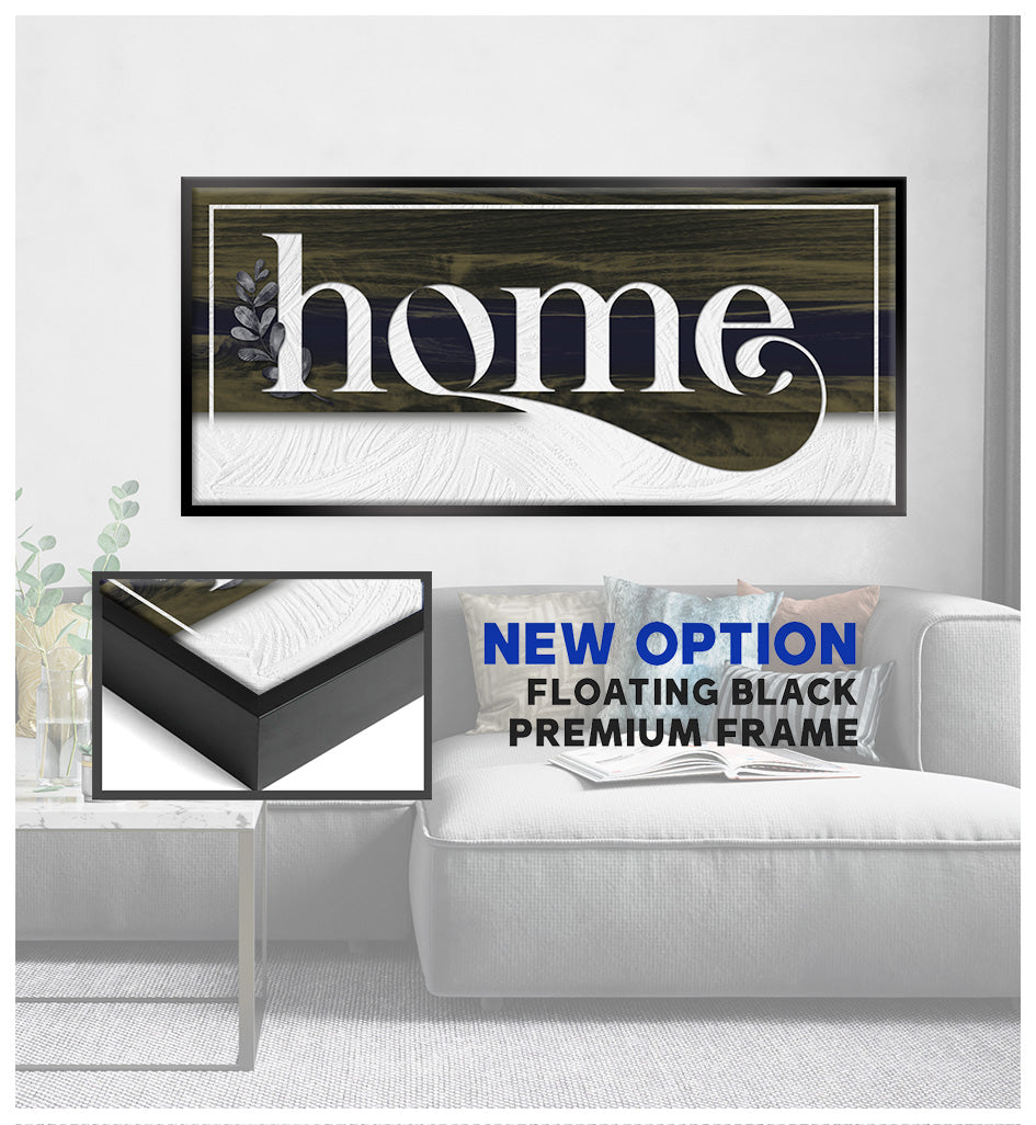 High - Quality Wood - Framed Home Word Sign V5, Ready To Hang for Wall Decor