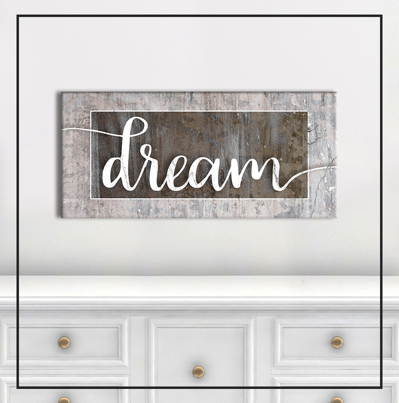 Hot Sale! Ready - to - Hang Single Word Wall Art Signs with Wood Frames for Home Decor