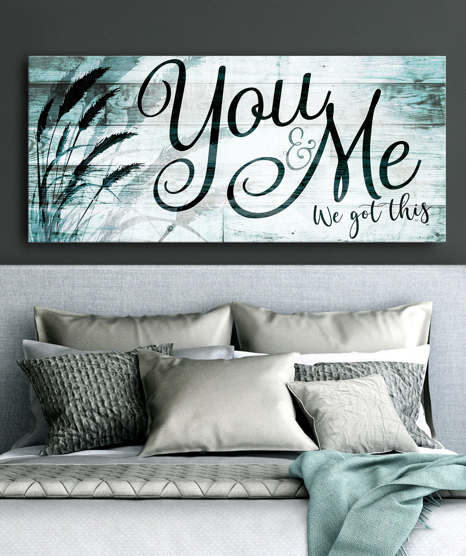 High - Quality Couple Wall Art: 'You and Me We Got This' V16 with Wood Frame, Ready to Hang