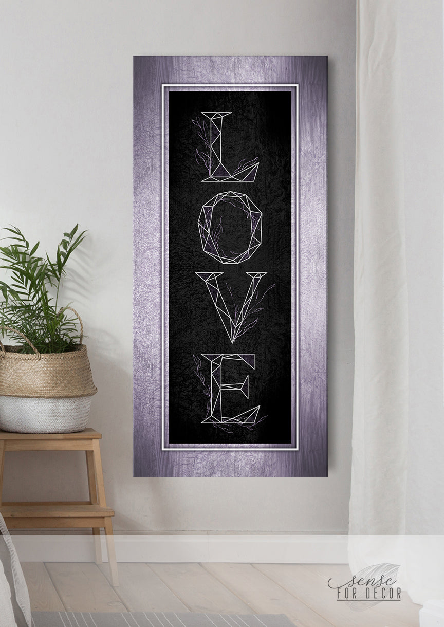 Hot! Couples Love Word Sign Wall Art V3 with Wood Frame (Ready to Hang)
