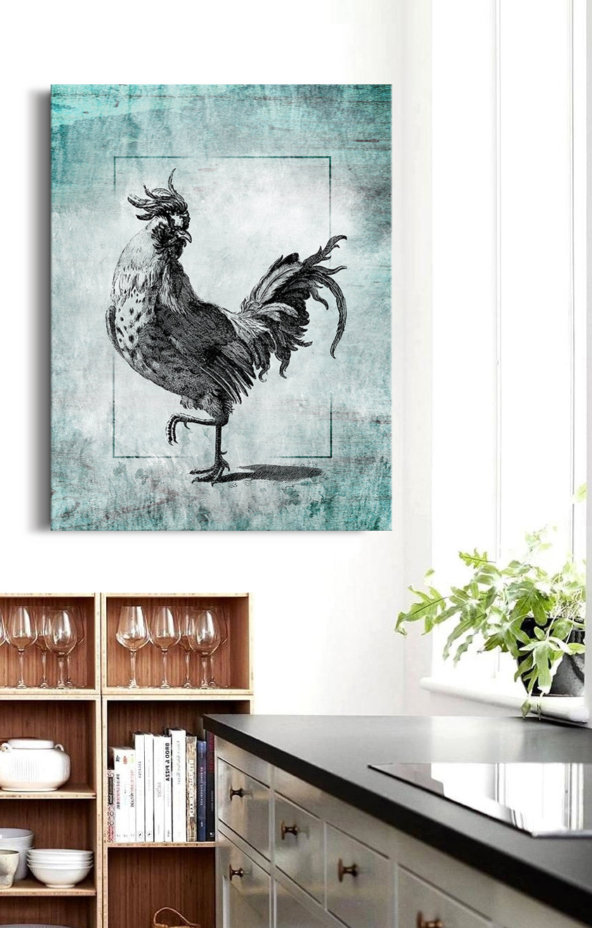 Limited-Time Offer! High-Quality Rooster Wall Art V2 with Wood Frame, Ready to Hang