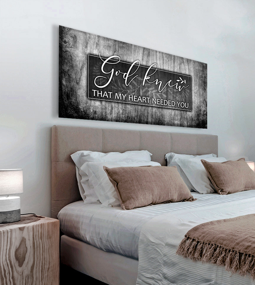 High - Quality Wood - Framed Christian Wall Art: God Knew V8, Ready to Hang