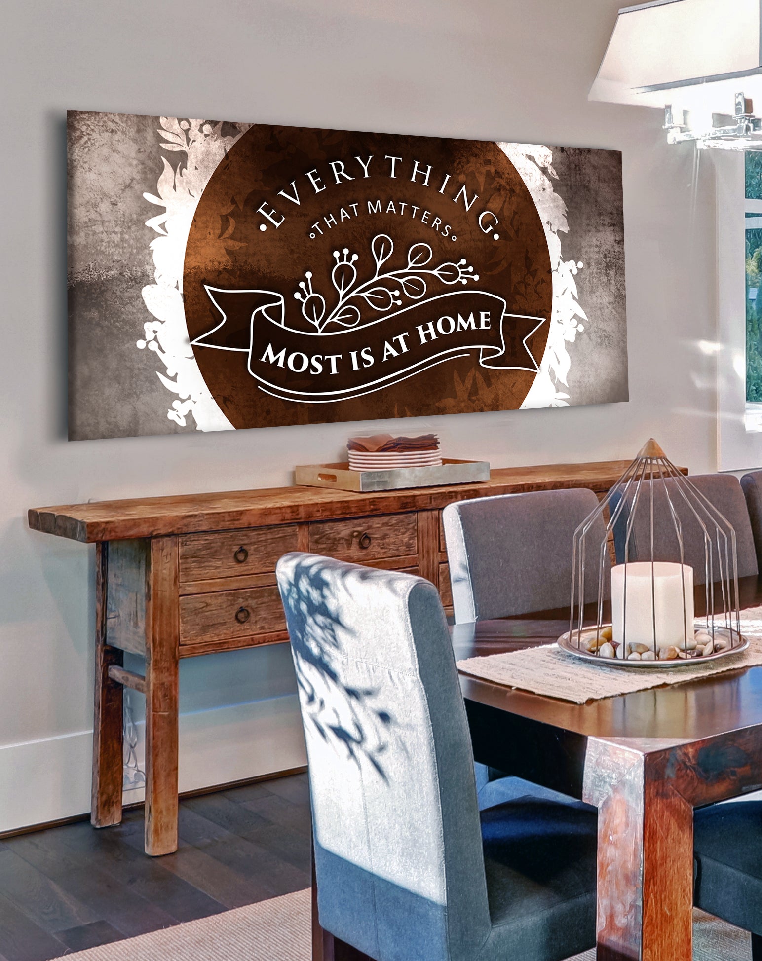Exclusive! Ready-to-Hang Wood Frame Home Wall Art