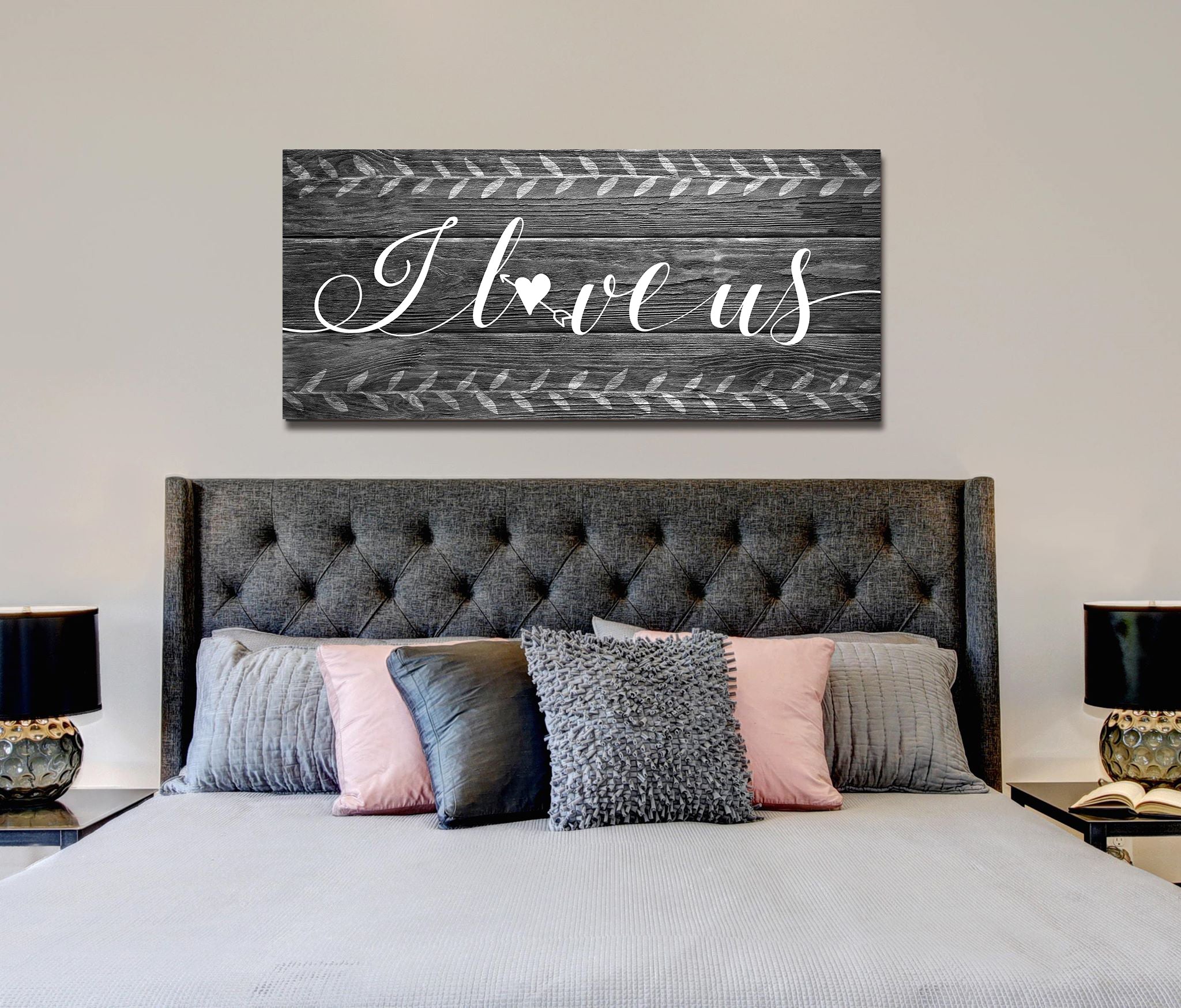 Hot Deal! High - quality Couples Wall Art 'I Love Us V2' with Wood Frame, Ready to Hang
