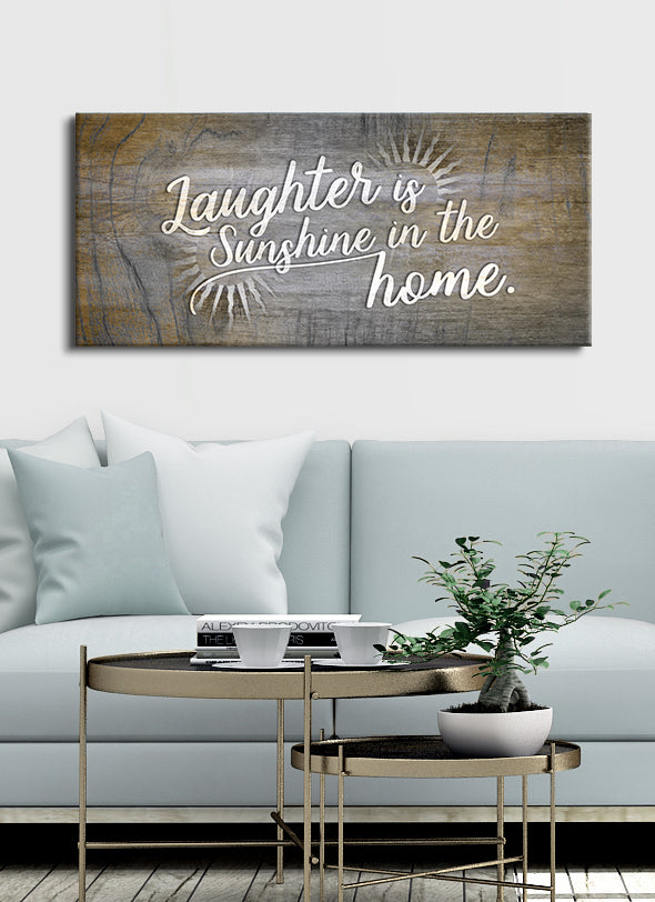 Exclusive! Home Wall Art - Laughter is Sunshine (Wood Frame, Ready to Hang)
