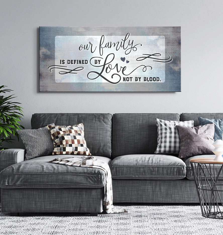 Hot Deal! Family Wall Art - 'Our Family is Defined by Love V2' with Wood Frame, Ready To Hang