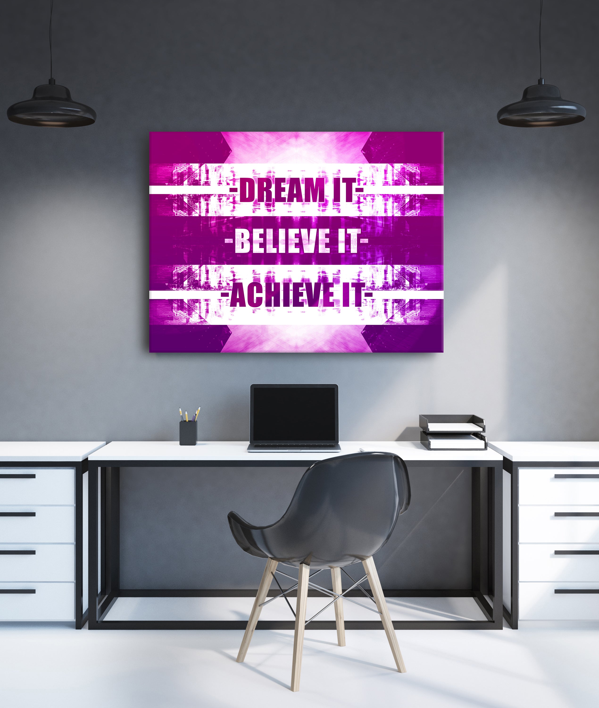 Empowering Women Wall Art - 'Dream It' with Wood Frame, Ready to Hang