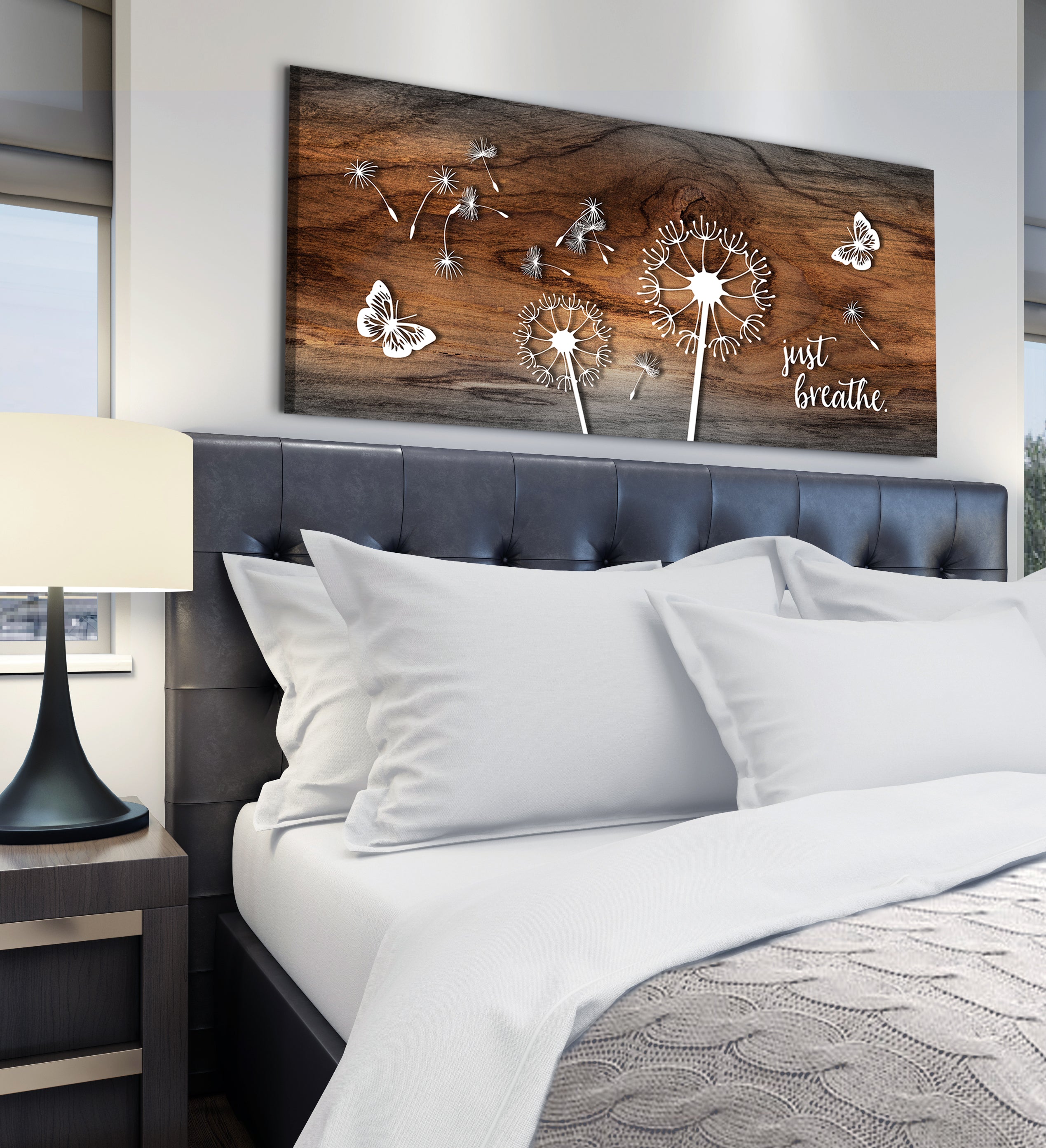 Exclusive Home Wall Art: 'Just Breathe V6' with Wood Frame, Ready to Hang - Buy 2 Save 20%