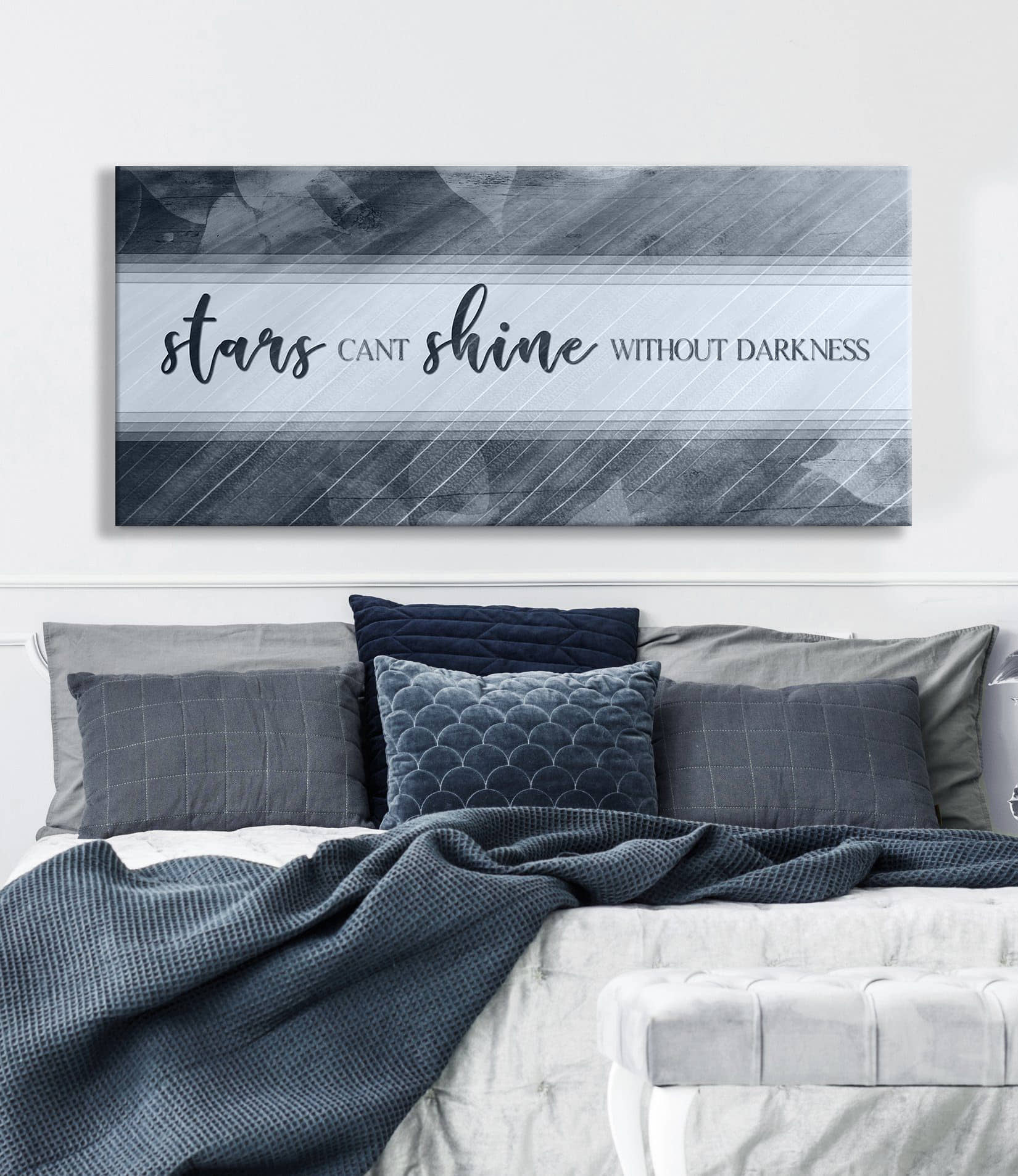 Hot Deal! Couples Wall Art - Stars Can't Shine V2 with Wood Frame, Ready to Hang