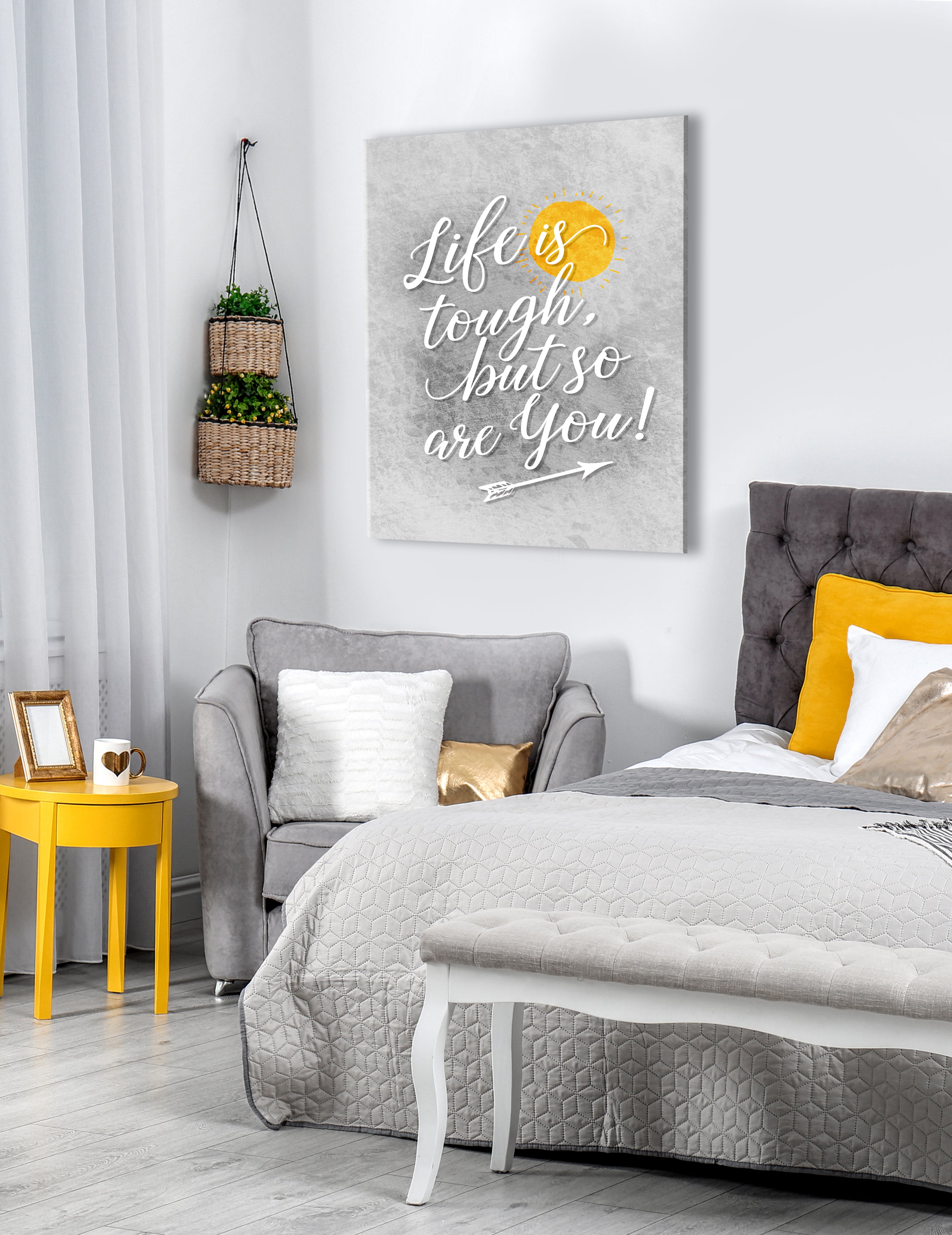 Exclusive Home Wall Art: 'Life Is Tough But So Are You' in Wood Frame, Ready To Hang - Buy 2 Save 20%