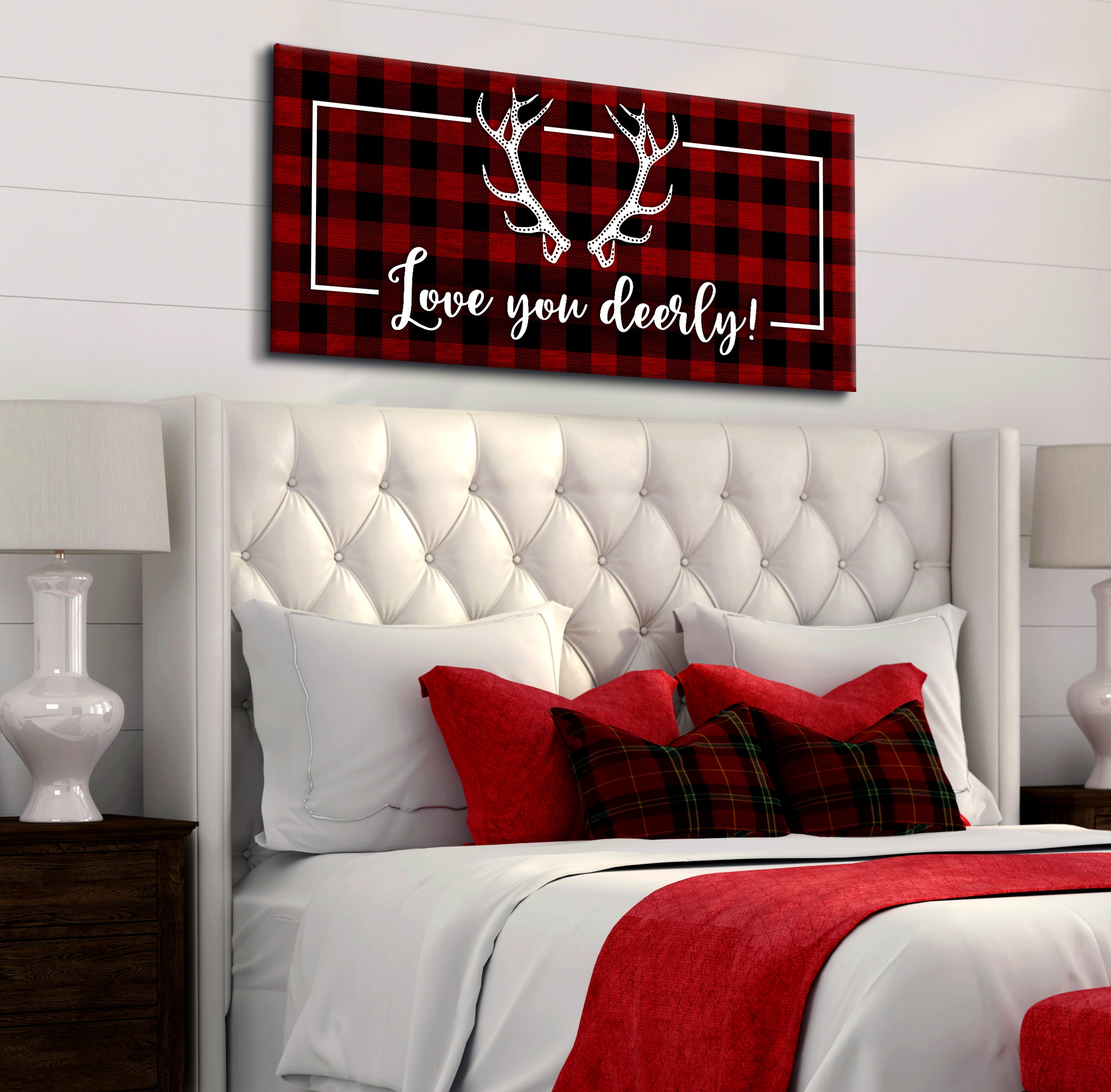 Hot! Love You Deerly Holiday Wall Art - Wood Frame, Ready To Hang