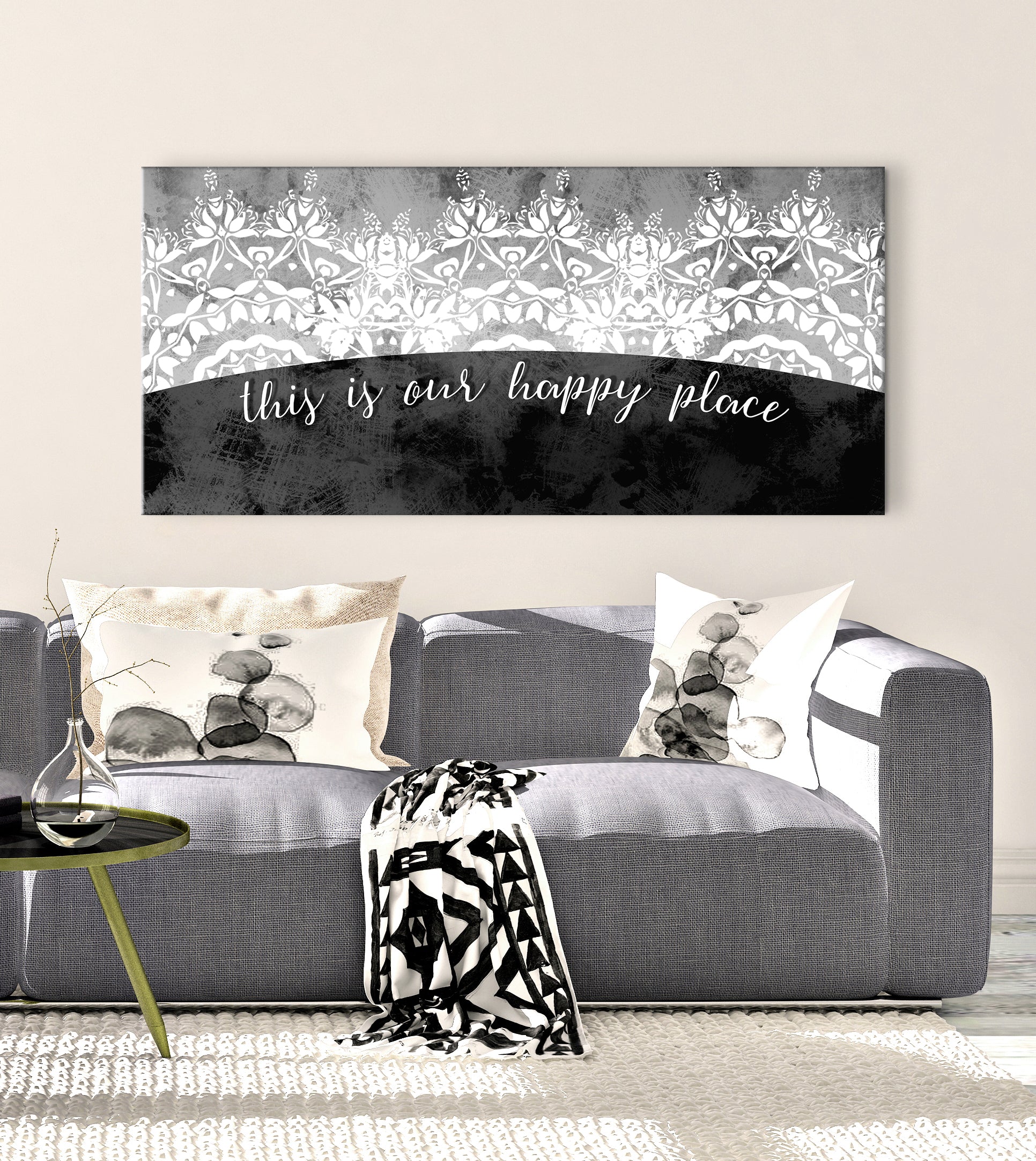 Ready-to-Hang Wood Frame Home Wall Art: This Is Our Happy Place V13