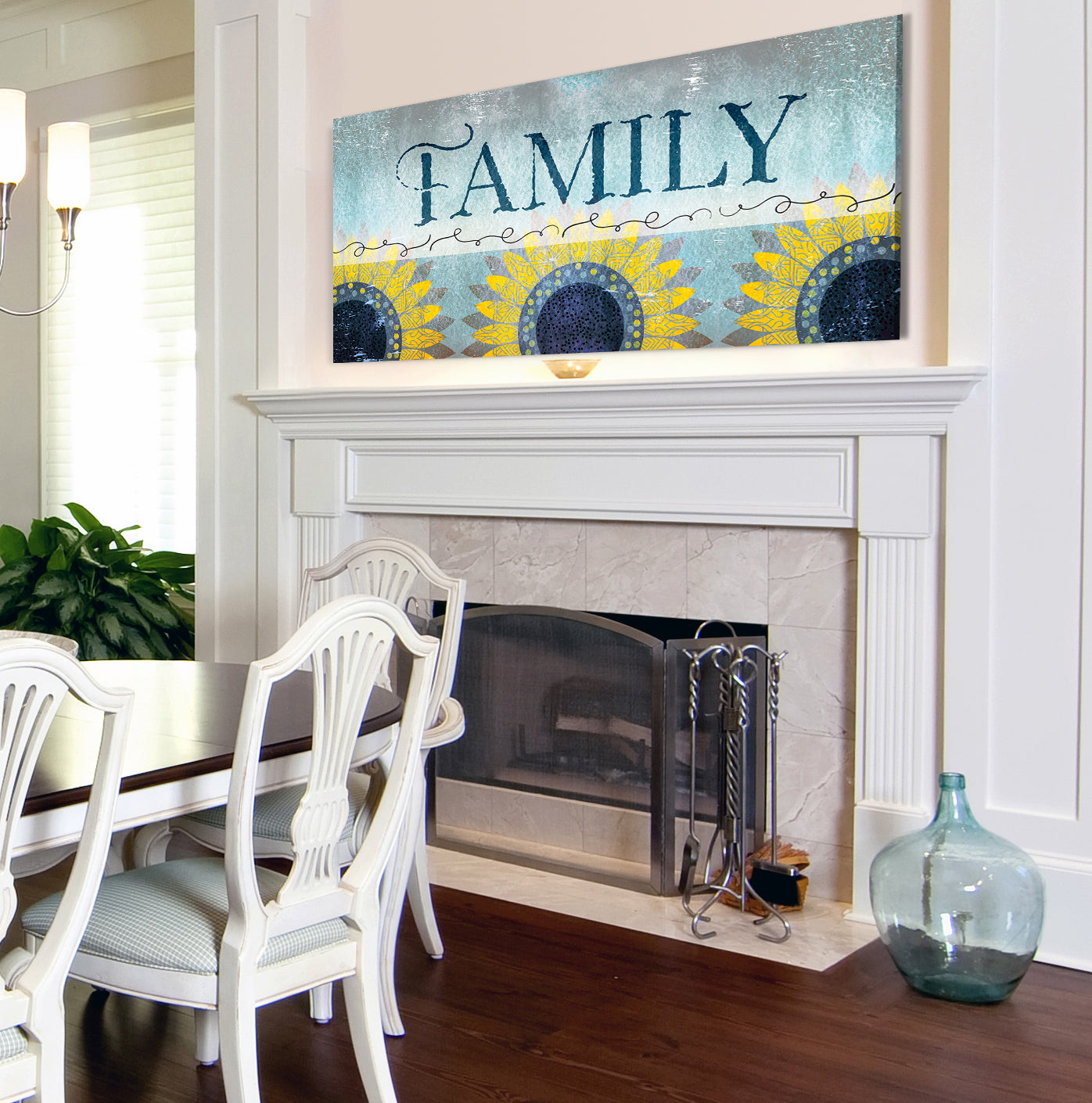 Limited Time Offer! High - Quality Sunflower Family Word Wall Art with Wood Frame, Ready to Hang