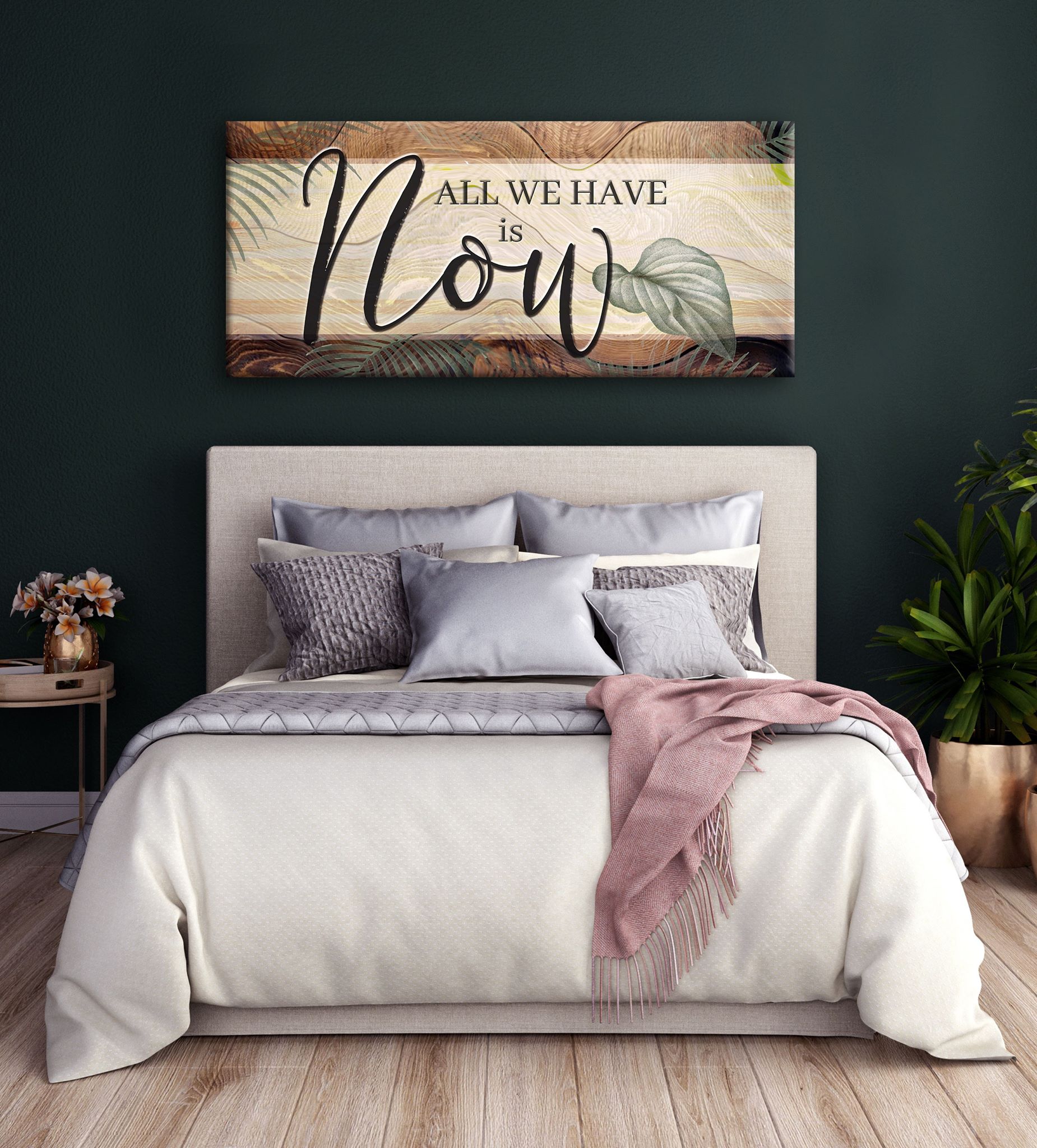 Hot Deal! Ready-to-Hang Wood Frame Home Wall Art - All We Have Is Now V2