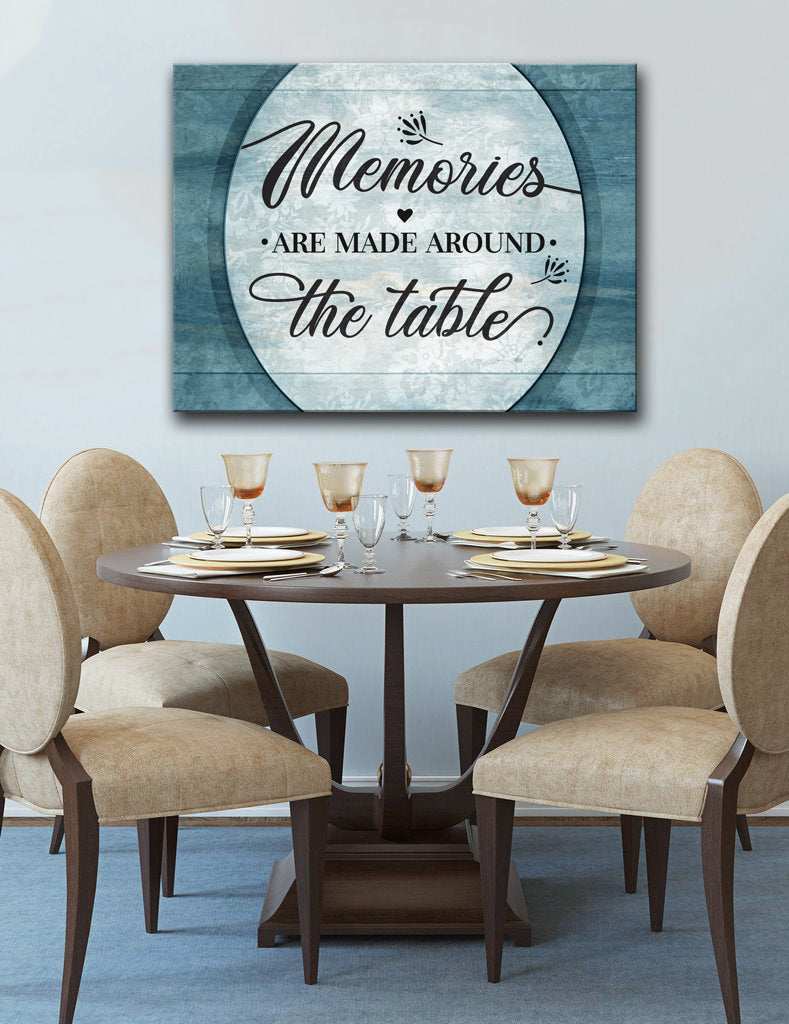 Limited Time Offer! Ready-to-Hang Kitchen Wall Art - Memories Are Made Around The Table V2 with Wood Frame