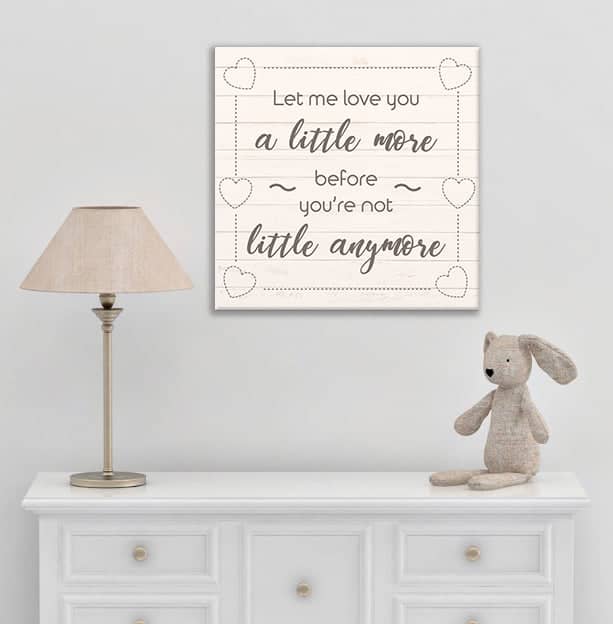 High - Quality Wood - Framed Baby Room Wall Art: Love You A Bit More, Ready To Hang