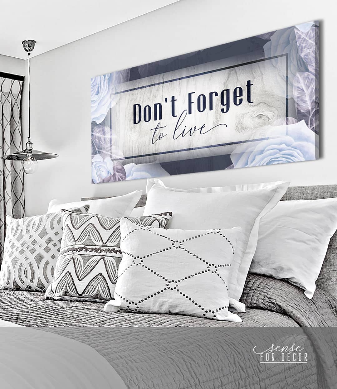High - Quality Bedroom Wall Art: 'Don't Forget to Live' with Wood Frame, Ready to Hang