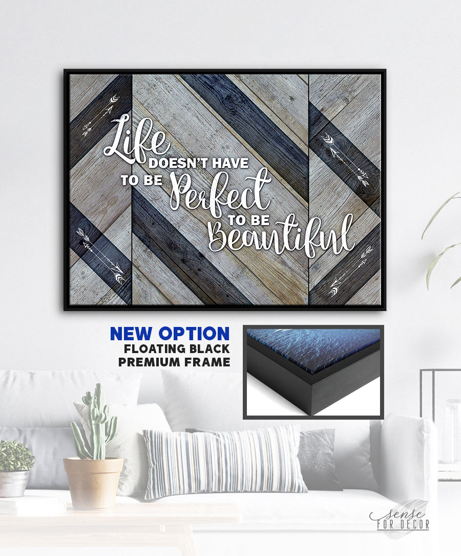 Beautiful Life Wood - Framed Canvas Wall Art for Home, Ready to Hang