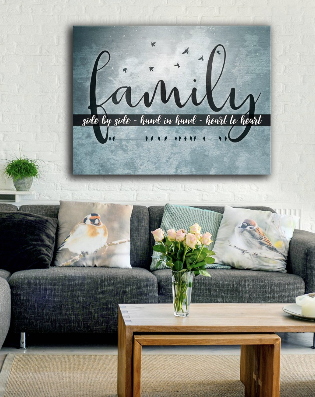 High - quality Wood - framed Bedroom Wall Art: Family Side - by - Side, Ready to Hang