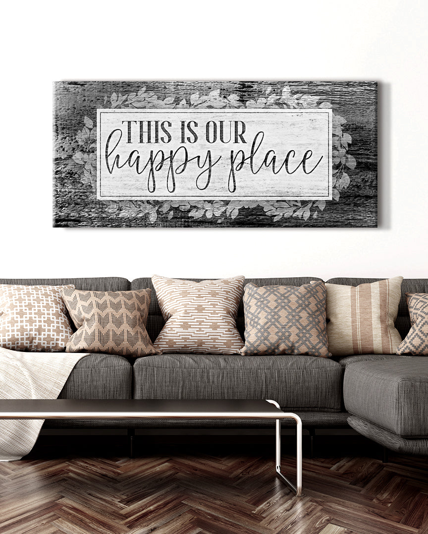 Exclusive Offer! High - quality 'This Is Our Happy Place V6' Wood - framed Wall Art Ready to Hang