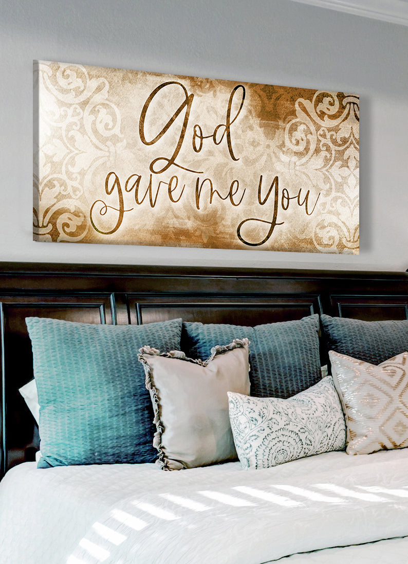 Hot! Christian Wall Art - God Gave Me You V3 (Wood Frame, Ready To Hang)