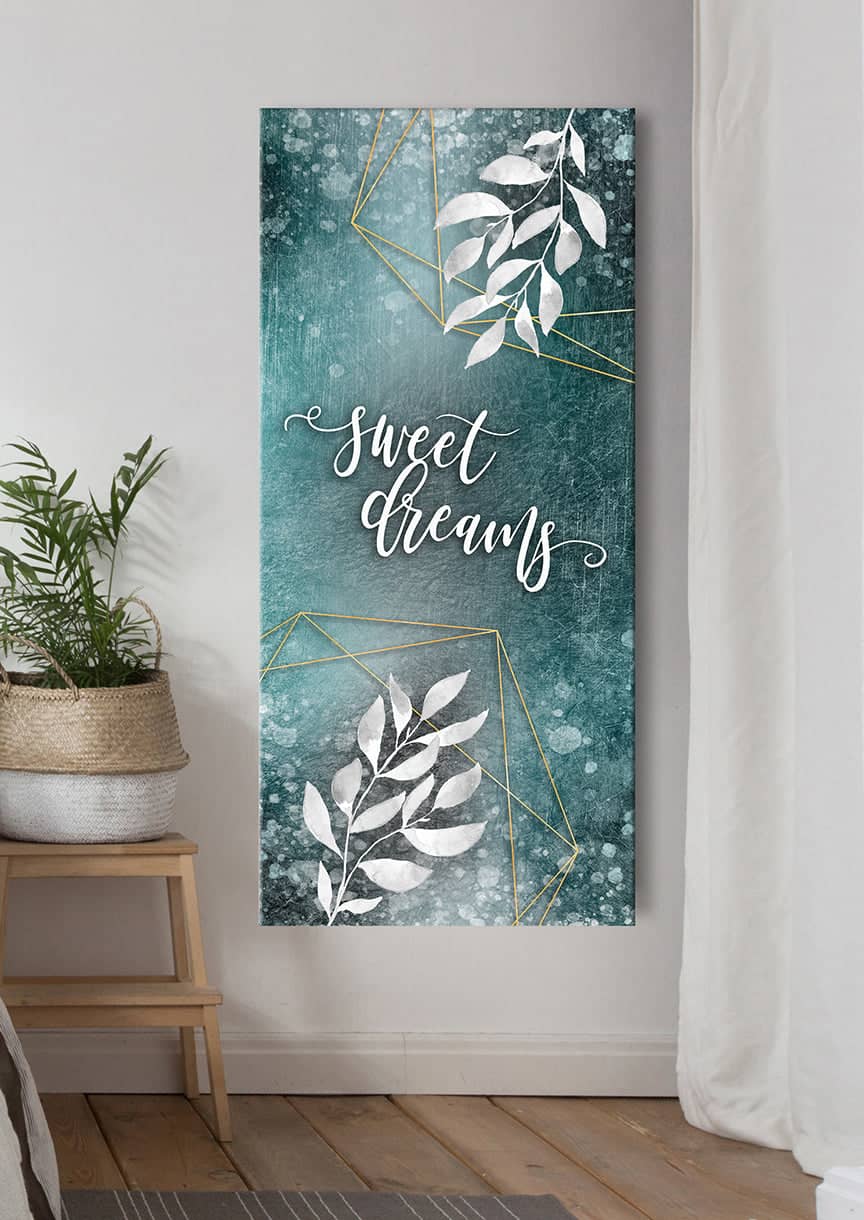 High - Quality Bedroom Wall Art: Sweet Dreams V7 with Wood Frame, Ready to Hang