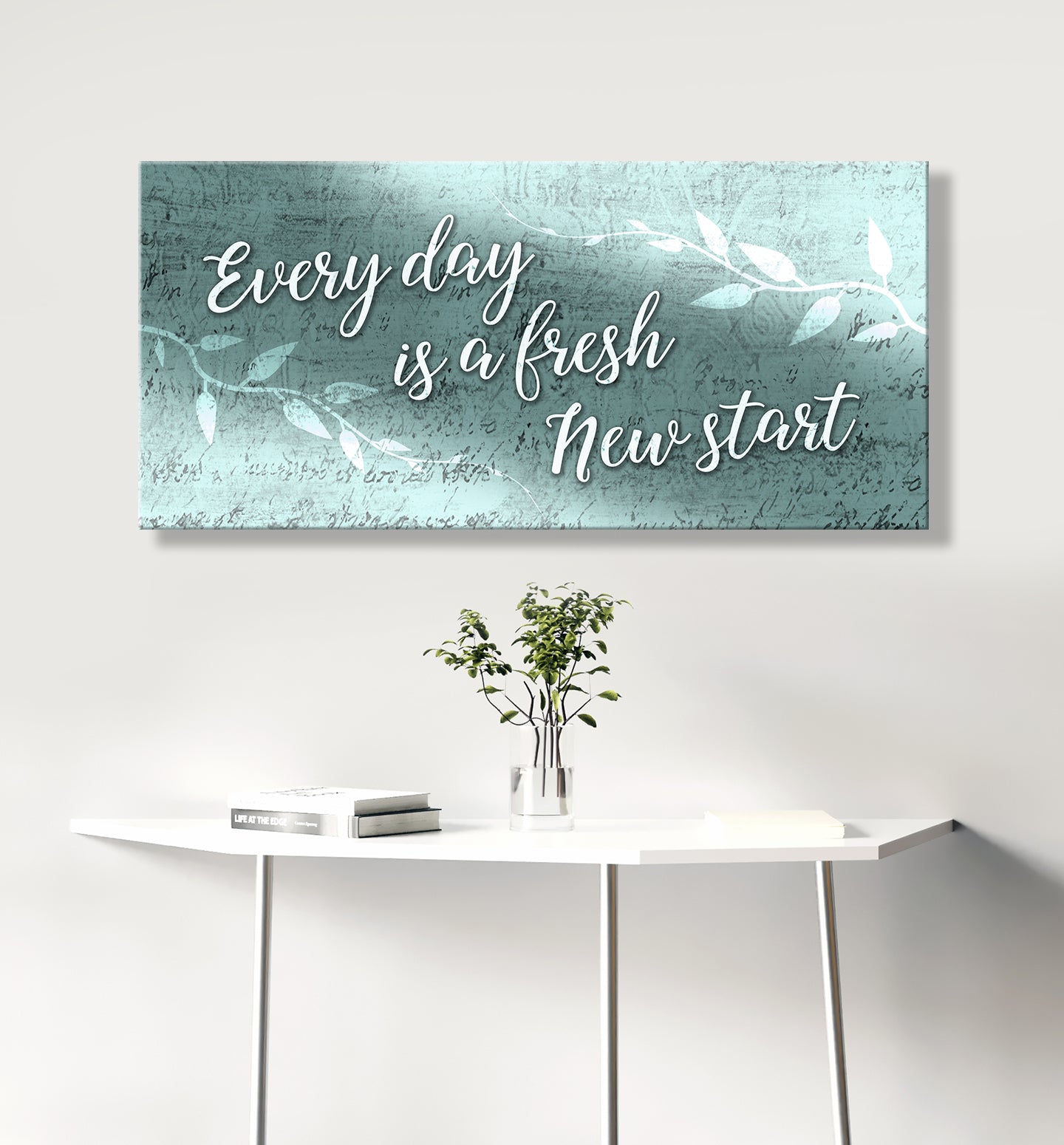 Ready-to-Hang Wood Frame Home Wall Art: A Fresh Start Every Day V2