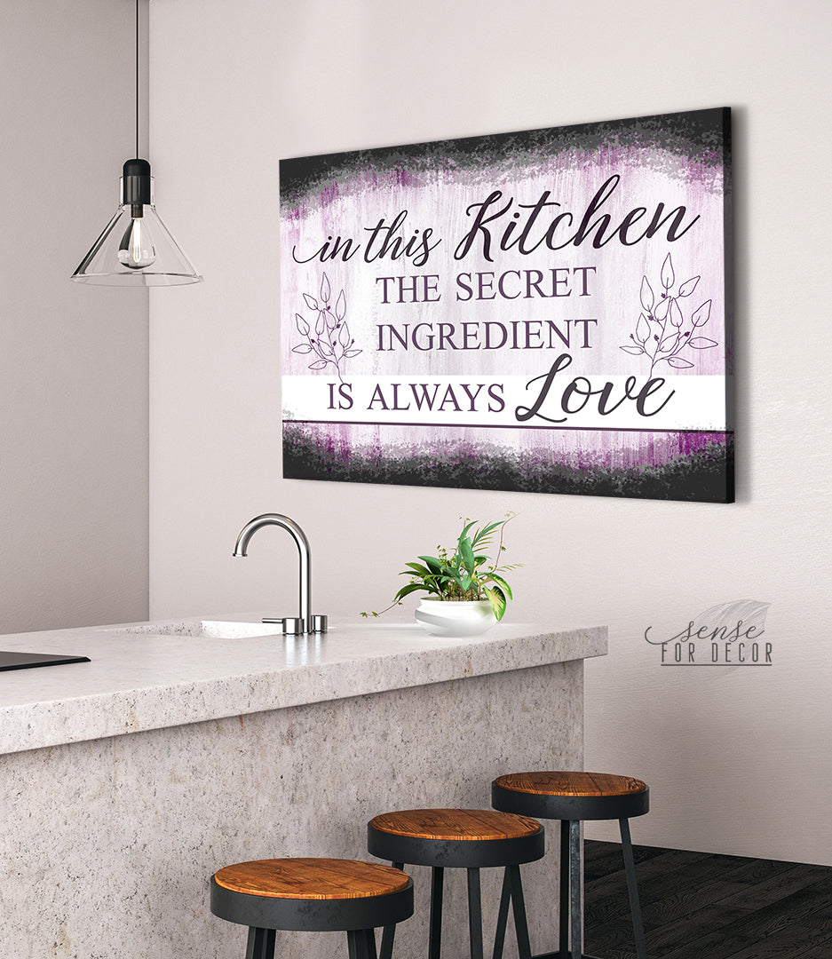 High - Quality Wood - Framed Kitchen Wall Art: The Secret Ingredient, Ready To Hang