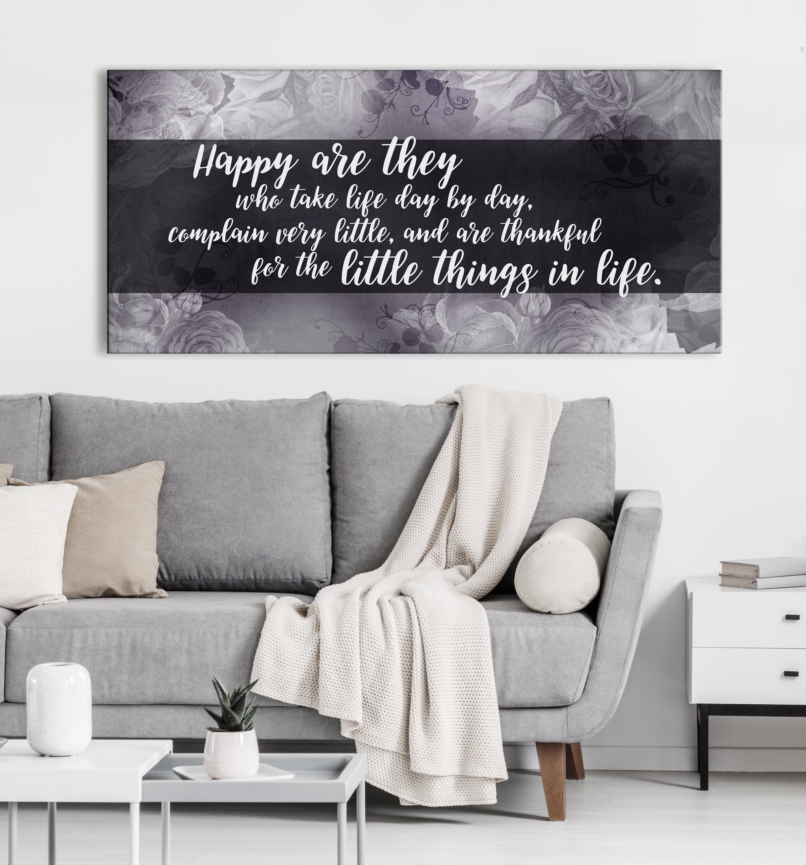 High - Quality Wood - Framed Wall Art: 'Happy Are They Who Take Life' Ready to Hang