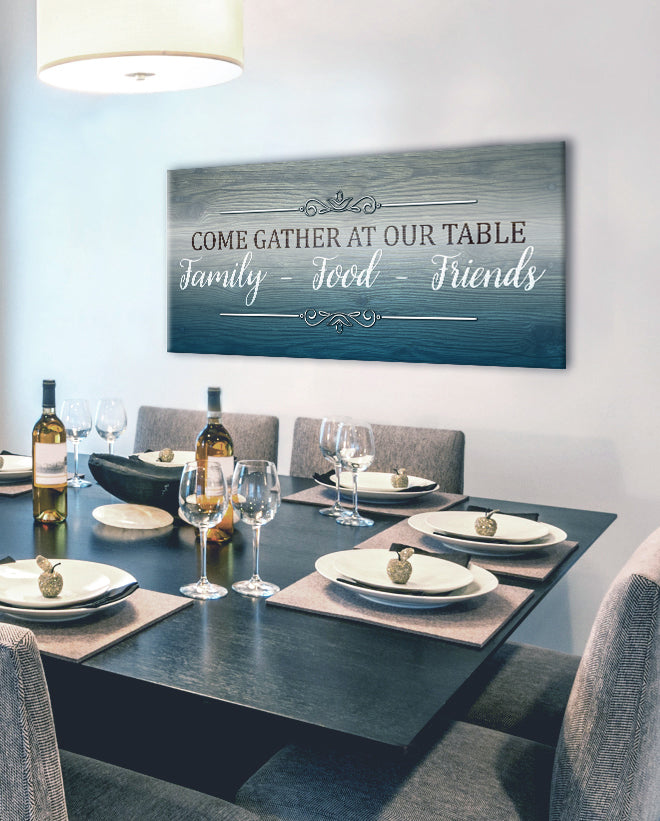 High - Quality Wood - Framed 'Come Gather At Our Table' Home Wall Art Ready To Hang