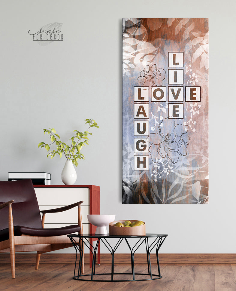 High - quality Couples Live Love Laugh Wall Art with Wood Frame, Ready to Hang