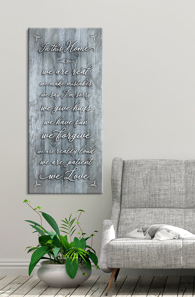 High - Quality Wood - Framed 'In This Home We Are Real' Wall Art, Ready To Hang