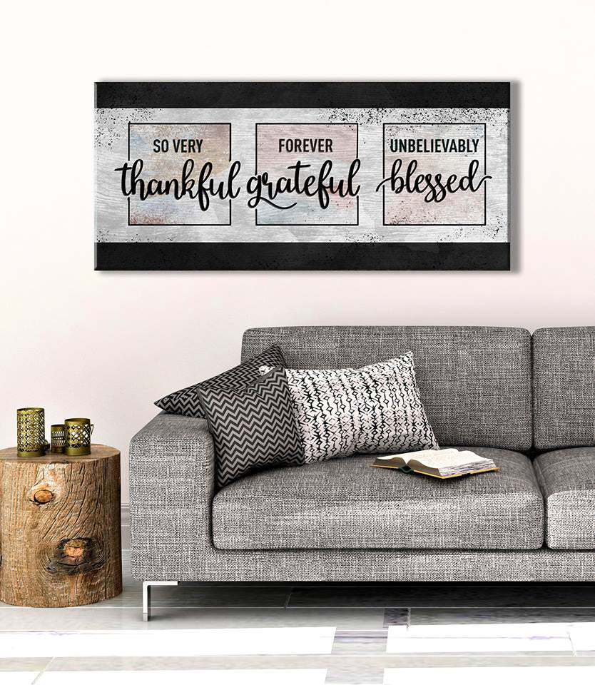 Christian Wall Art: Thankful, Grateful, Blessed - Buy 2 Get 20% Off!