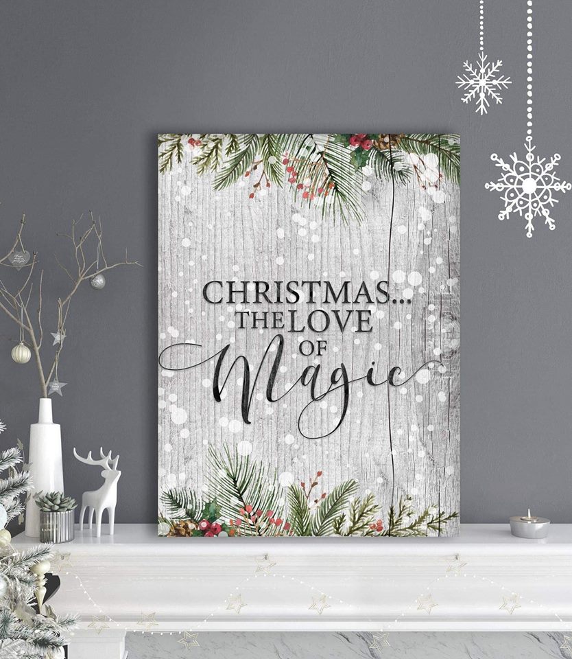 Christmas Wall Art: The Magic of Love in a Wood Frame, Ready to Hang