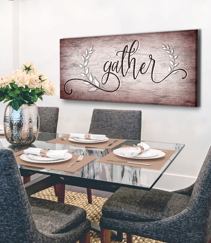 Ready-to-Hang Gather V6 Kitchen Wall Art with Wood Frame