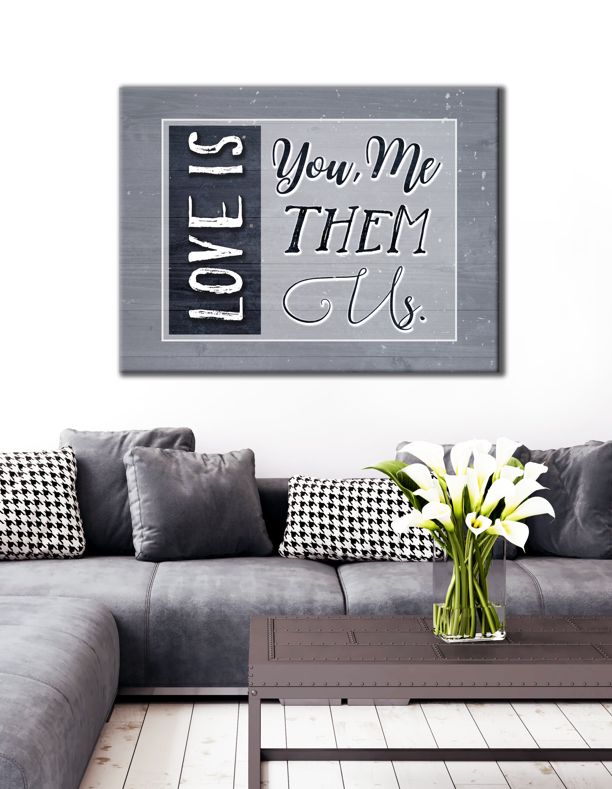 Hot! Couples Wall Art - Love is Us (Wood Frame, Ready to Hang)