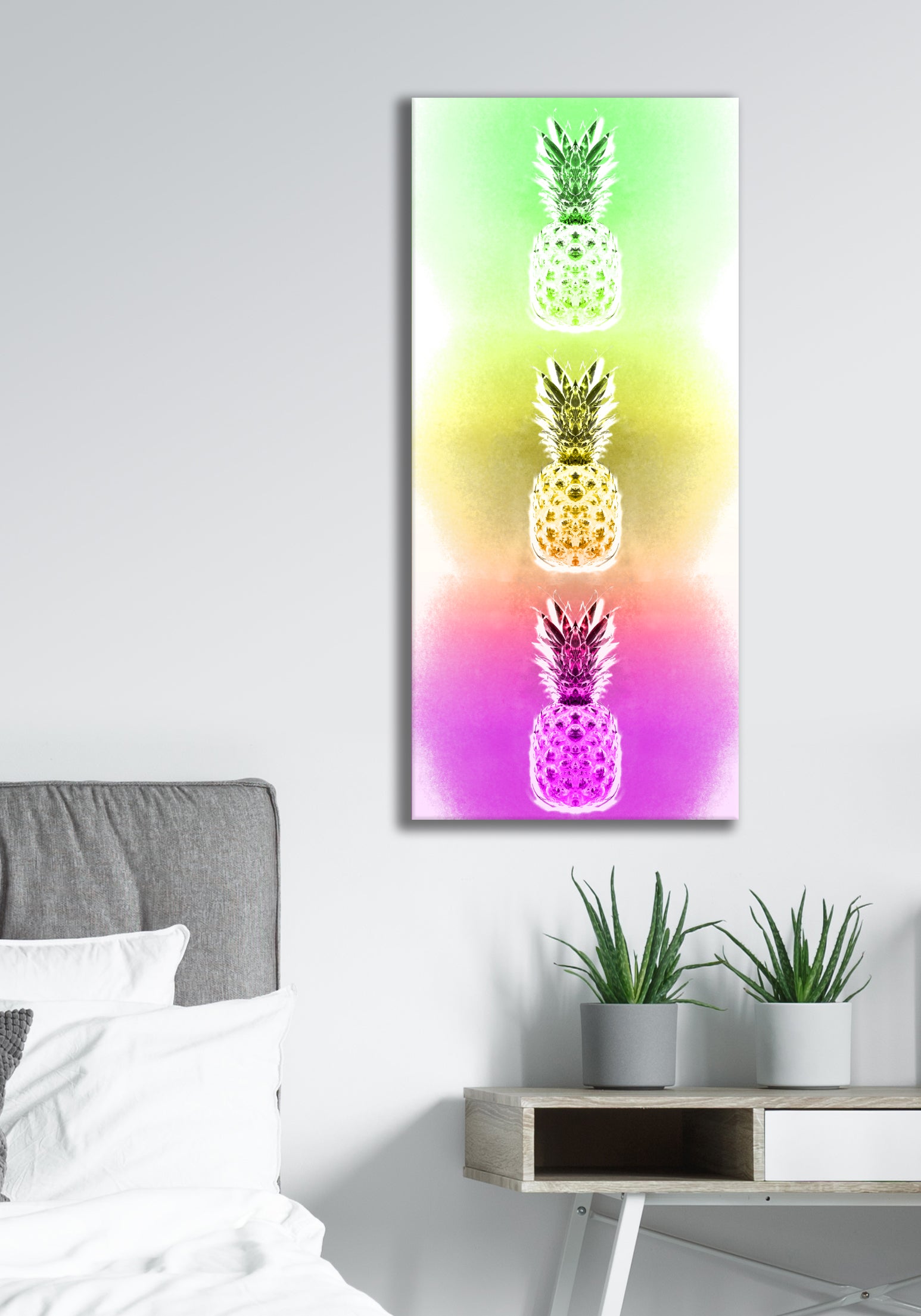 Hot Deal! Ready-to-Hang Pineapple Wall Art with Wood Frame - Set of 3