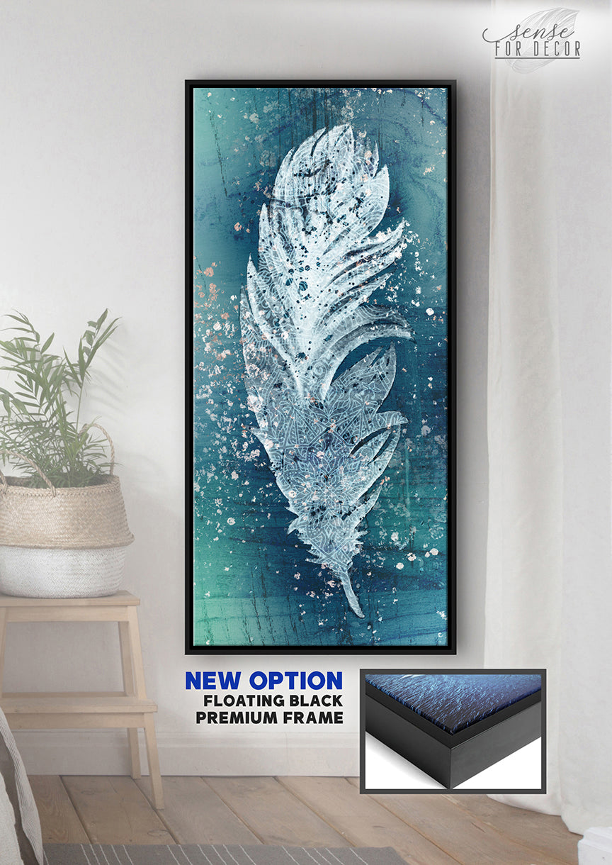 Boho Big Feather Wall Art (Wood Frame, Ready To Hang) - 20% Off on 2+