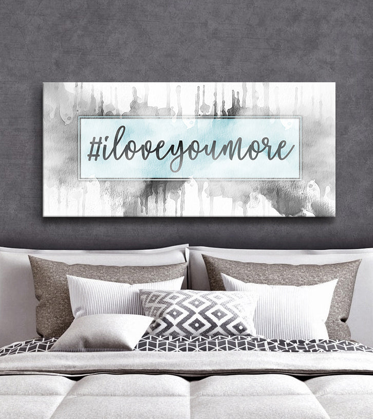 Hot Deal! Couples Wall Art - 'Hashtag I Love You More' in Wood Frame, Ready To Hang