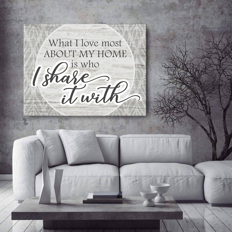 High - Quality Wood - Framed Wall Art: What I Love Most About My Home V3 (Ready To Hang)
