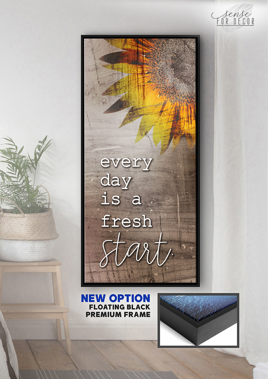 Hot Deal! Inspire Wall Art - Every Day a Fresh Start V3 with Wood Frame, Ready to Hang